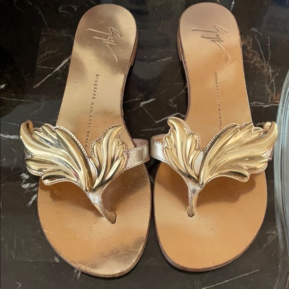 Giuseppe Zanotti gold nuvorock sandals size 37.5